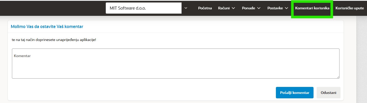 Unos dojmova i komentiranje aplikacije unos dojmova i komentiranje aplikacije